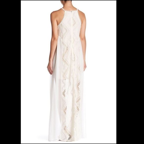 Line & Dot Lyon Lace Hi-Lo Maxi Dress Cream NWT - Picture 2 of 5